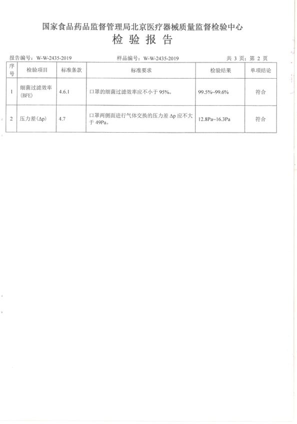 国标BEF99检测报告-天津泰达清洁质料有限公司